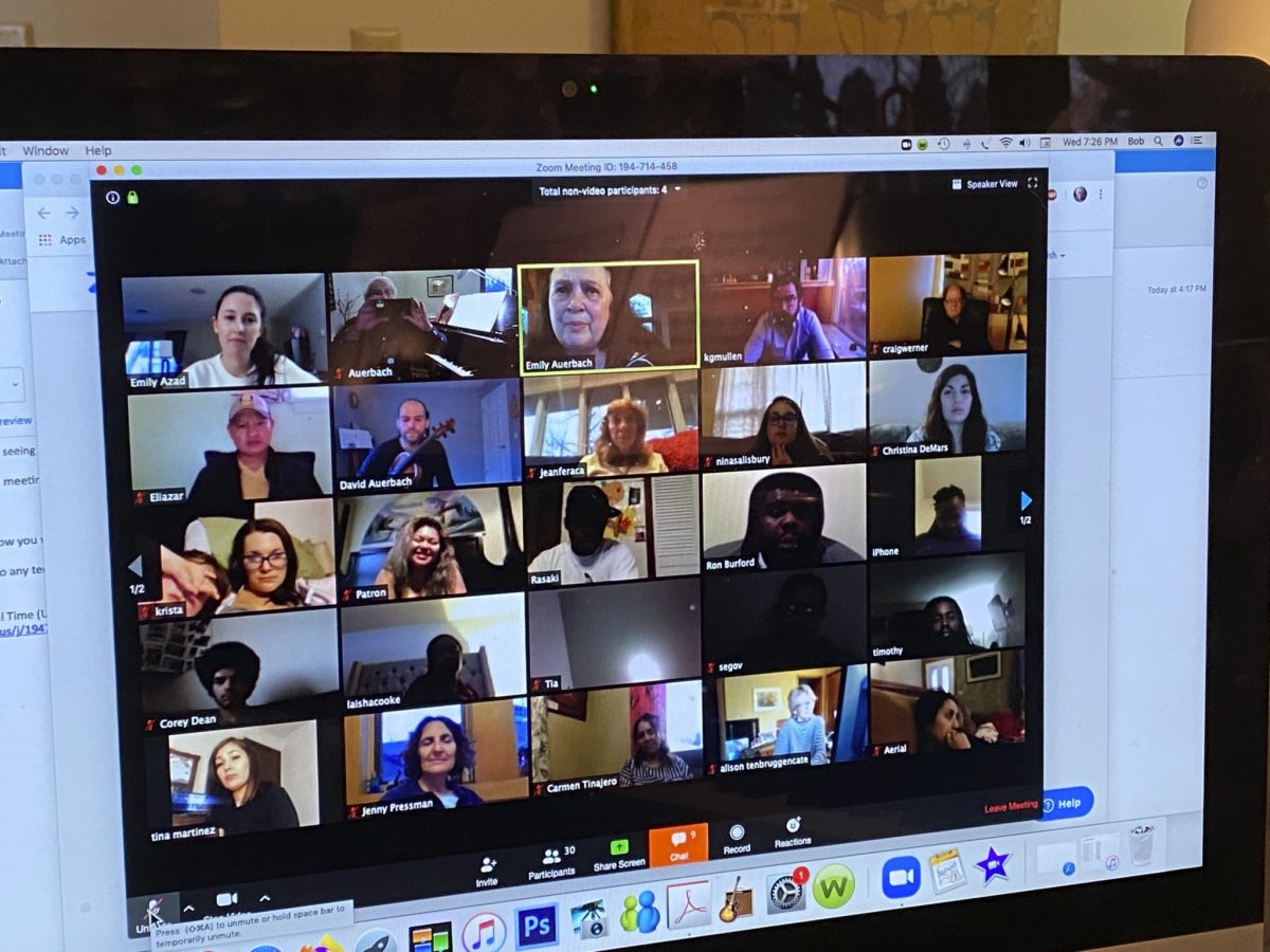 Odyssey participants and staff video conferencing