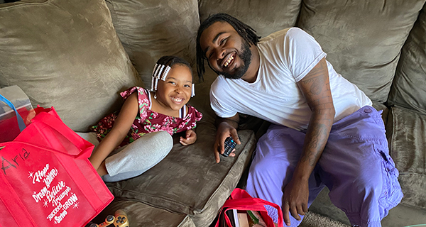 Burnett with his daughter