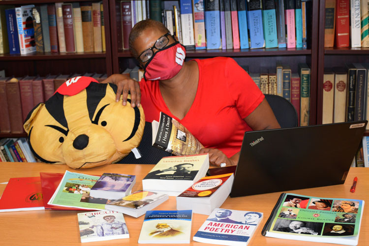 Alum and staff member Char Braxton with fall class supplies