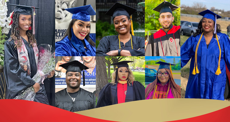 Collage of Odyssey graduates in their caps and gowns