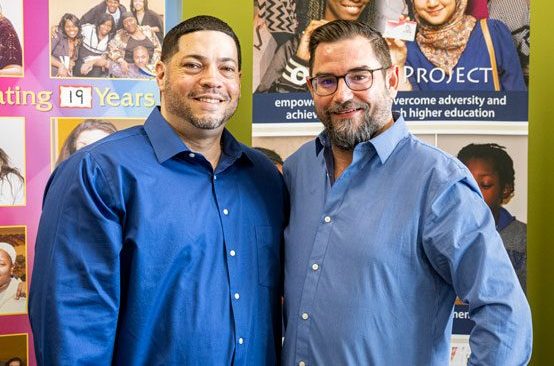 Odyssey Project Codirector Kevin Mullen with Odyssey Beyond Bars alum Mark Español