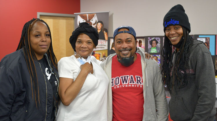 Gavin with students