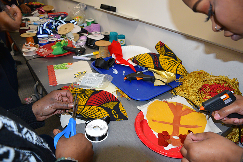 Students working on their projects