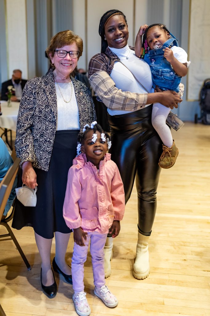 Former UW Chancellor Rebecca Blank with Odyssey and Odyssey Junior students