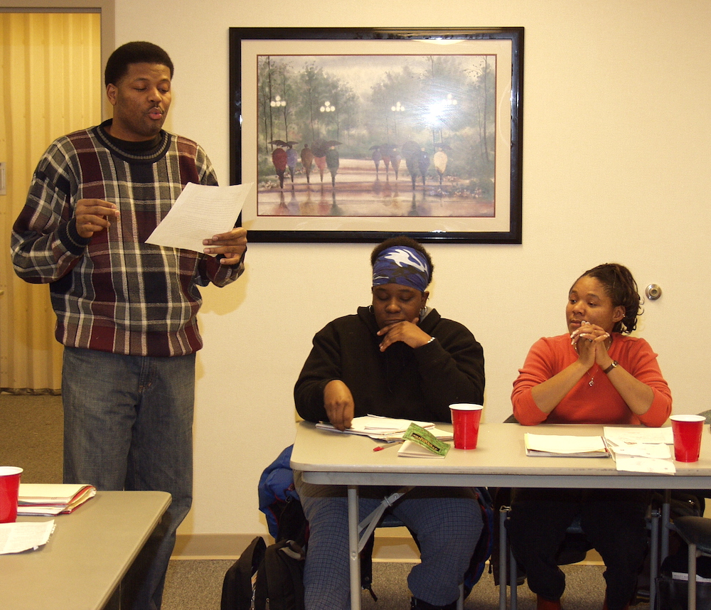 UW–Madison Odyssey Project student Corey Saffold and two other students in the class of 2006.