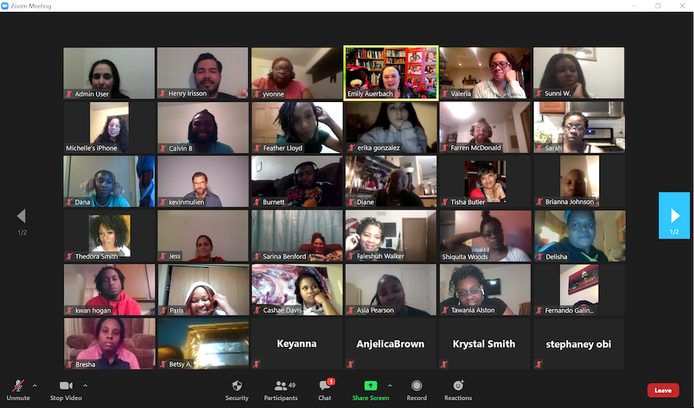 A computer screen shows UW–Madison students in Zoom classroom.