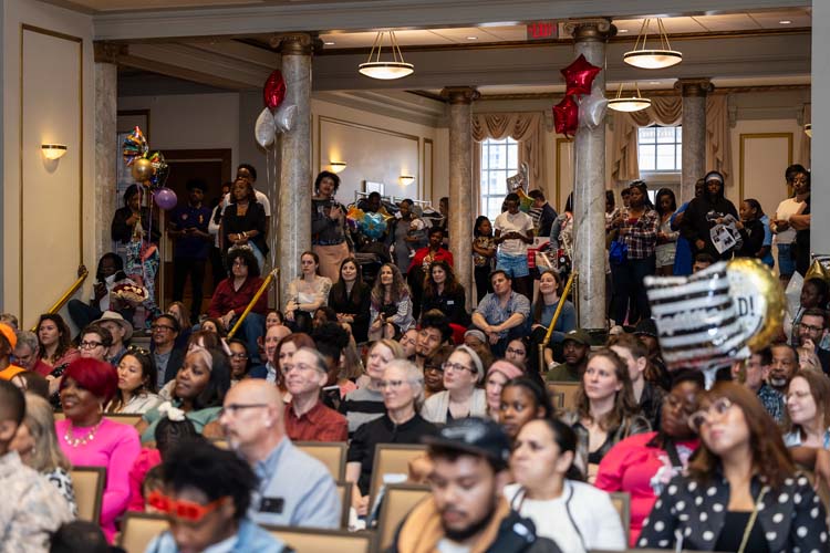 Odyssey students, staff, community members, etc, at the 2024 Odyssey graduation ceremony
