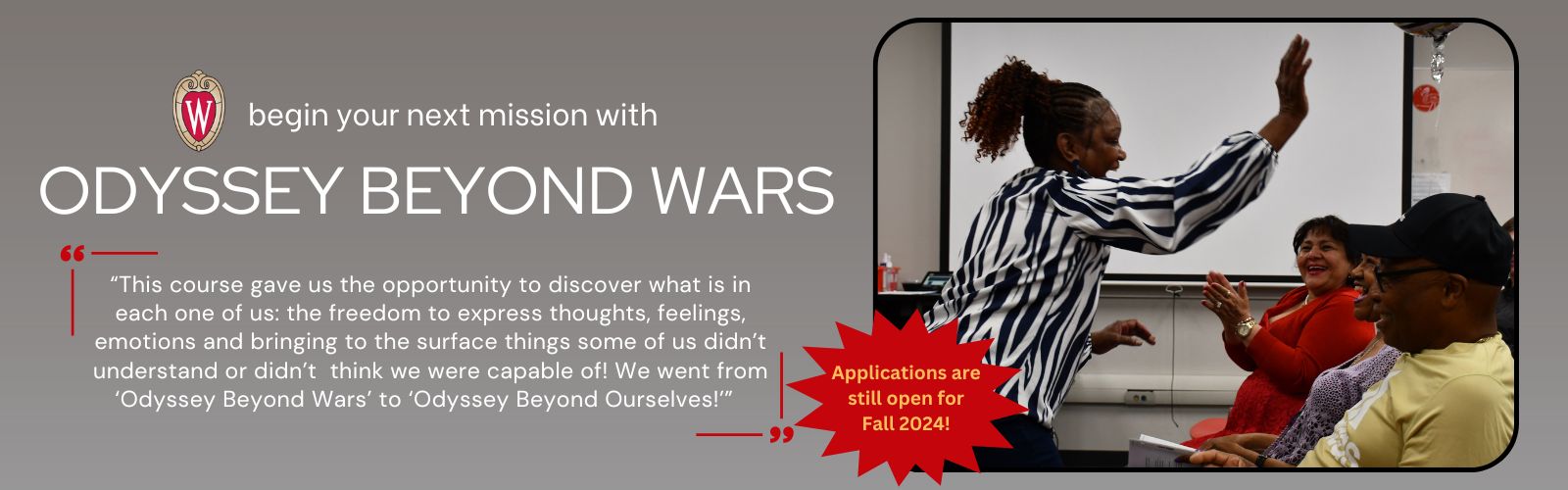 Odyssey Beyond Wars students and instructor